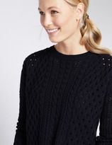 Thumbnail for your product : Marks and Spencer Button Back Cable Knit Jumper
