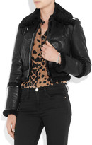 Thumbnail for your product : Burberry Cropped shearling biker jacket
