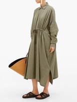 Thumbnail for your product : Marrakshi Life - Oversized Drawstring Cotton-blend Shirt Dress - Khaki