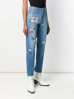 Thumbnail for your product : Love Moschino embroidered details distressed jeans
