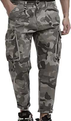 YUHAOTIN Pants with Multi-Pocket Relaxed Men's Mid-Waist Zip Fit Camouflage  Trousers Cargo Cargo Men's Pants Cargo Pants for Men Dark Gray 36 -  ShopStyle