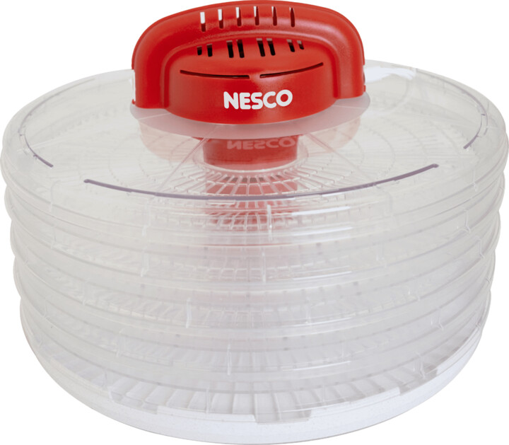 Nesco 4-Tray Food Dehydrator (Expandable to 7 Trays), 350W Fixed Temp Food Dehumidifier with BPA-Free Design for Beef Jerky, Vegetables & Dried Fruit, FD-28CW