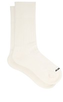 Thumbnail for your product : Jil Sander Logo-tab Ribbed Cotton-blend Socks - White