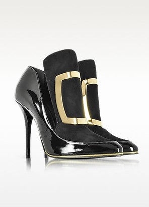Balmain Desiree Black Patent Leather and Suede Pump
