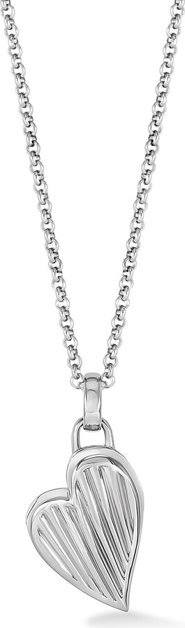 Dower & Hall Humbug Heart Locket In Sterling Silver