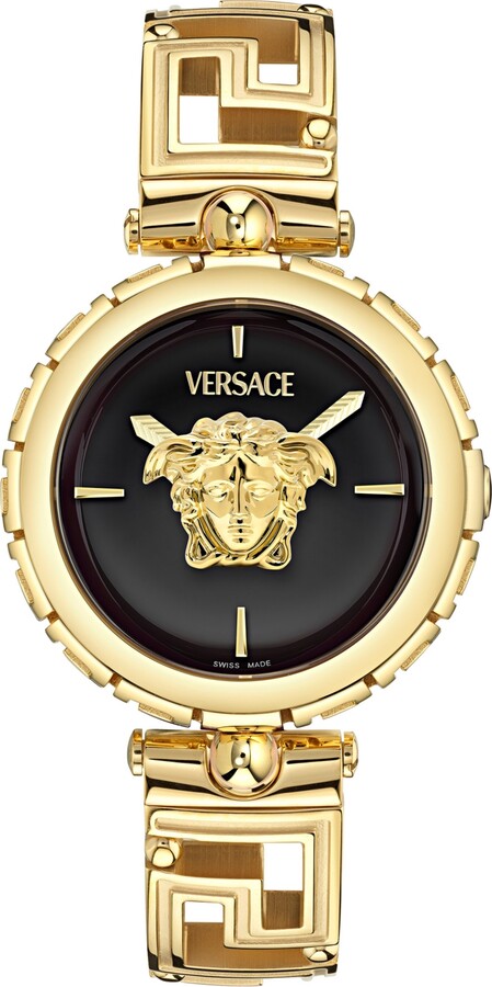 Versace Women's Swiss Medusa Jewel Gold Ion Plated Bracelet Watch 34mm