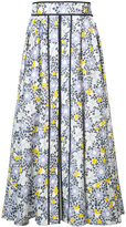 Carolina Herrera - jupe mi-longue à fleurs - women - coton/Spandex/Elasthanne - 8