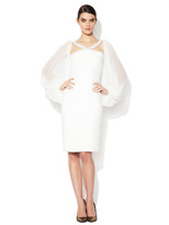 Thumbnail for your product : Marchesa Crossover Embellished Silk Blouson Dress