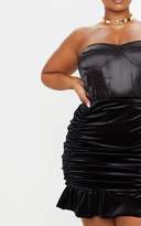 Thumbnail for your product : Ask  Tra Plus Black Velvet Ruched Bodycon Skirt