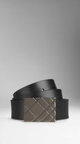 Thumbnail for your product : Burberry Check Buckle Palmellato Leather Belt