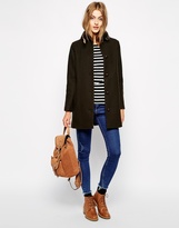 Thumbnail for your product : Sessun Sissi Wool Coat with Leather Tab Detail
