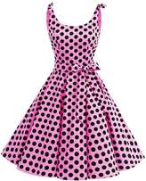 Thumbnail for your product : Bbonlinedress Women's 1950's Vintage Retro Bowknot Polka Dot Rockabilly Swing Dress RoyalBlue S