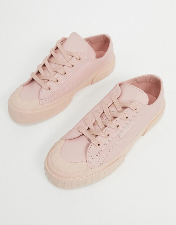 superga pink leather trainers