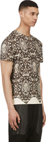 Thumbnail for your product : Alexander McQueen Khaki Green & Beige Skull Lace Print T-Shirt