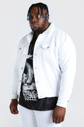 plus size borg denim jacket
