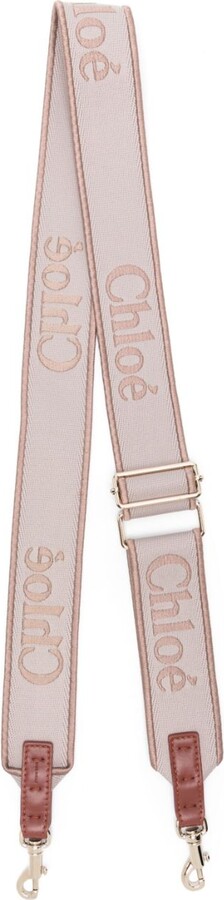 Chloé Pink Logo-Embroidered Adjustable Bag Strap - ShopStyle