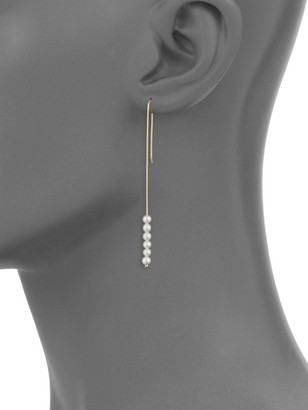 Mizuki Six 3 - 3.5MM Pearl & 14K Yellow Gold Drop Earrings