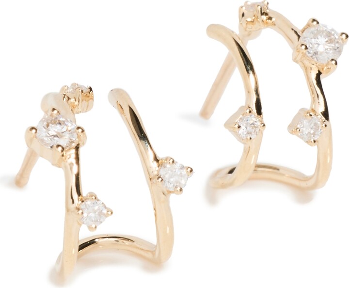 Adina Reyter 14k Diamond Double J Hoops