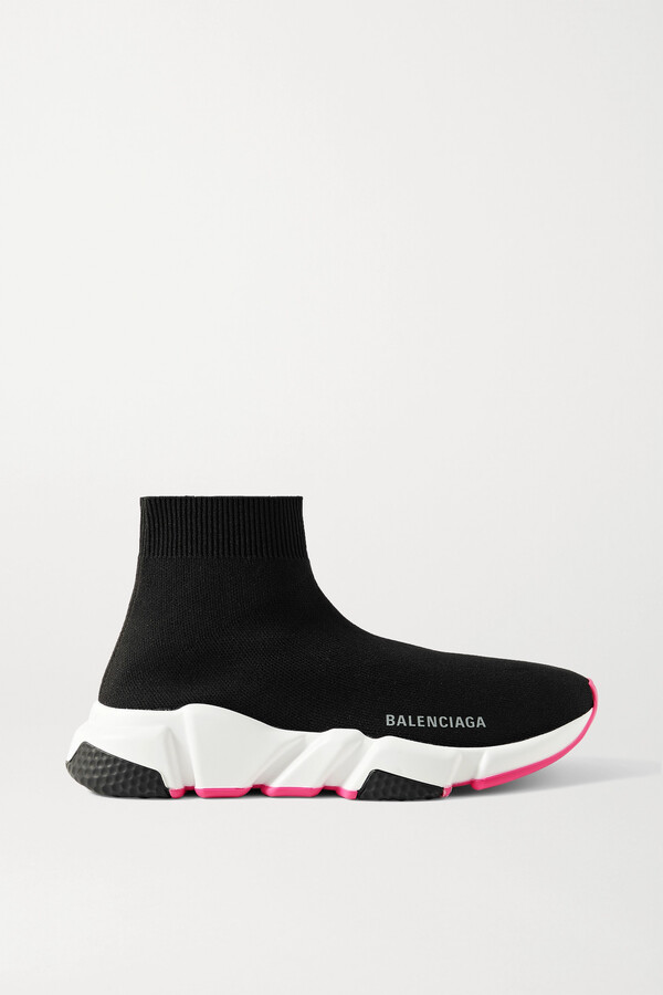 Balenciaga Speed Lt Stretch-knit High-top Sneakers - Black - ShopStyle