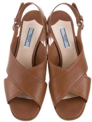 Prada Leather Ankle-Strap Sandals