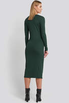 Thumbnail for your product : NA-KD Deep V-Neck Ribbed Dress