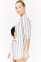 Thumbnail for your product : Forever 21 Striped Open-Front Blazer