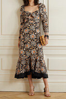 Thumbnail for your product : Johanna Ortiz Charted Dreams Cutout Printed Cotton-poplin Midi Dress