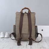 Thumbnail for your product : EAZO - Military Style Multi Pockets Waxed Canvas Backpack In Green