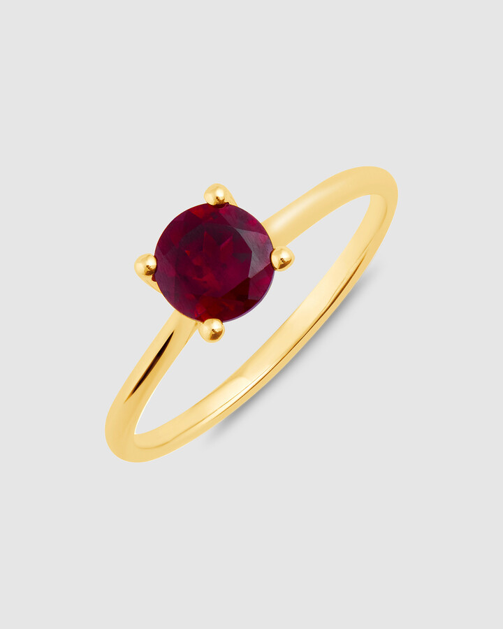 Michael Hill Women's Gold Rings Garnet Ring in 10ct Yellow Gold