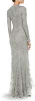 Thumbnail for your product : Ralph Lauren Collection Long-Sleeve Beaded Evening Gown