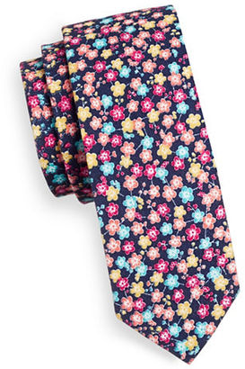 Haight And Ashbury Slim Mini Flower Cotton Tie