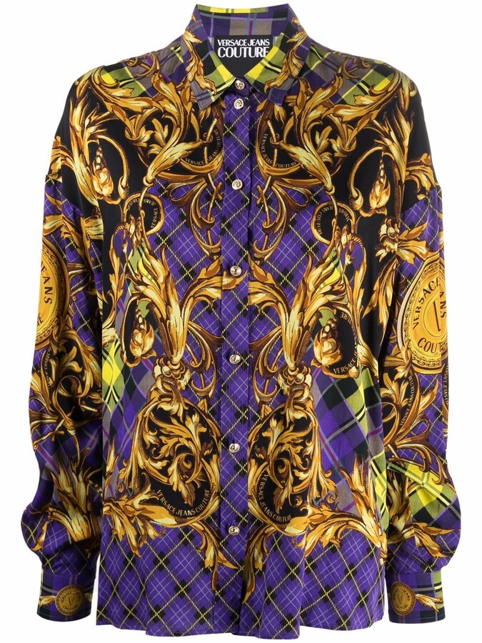 Versace Jeans Couture Regalia Baroque-print shirt - ShopStyle Tops