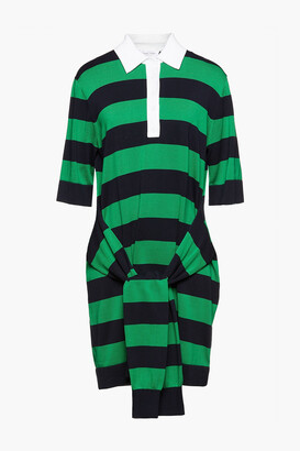 Michael Kors Collection Belted striped cotton mini dress