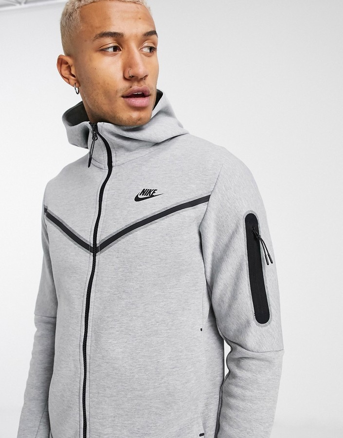 Nike Tech Fleece full-zip hoodie in grey - ShopStyle