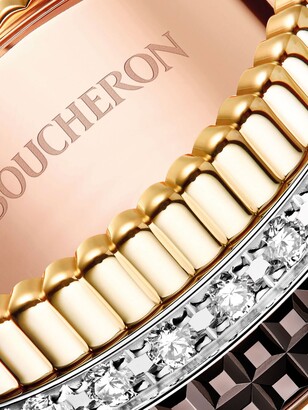 Boucheron 18kt yellow, rose, and white gold Diamond Quatre Classique large ring