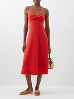 Thumbnail for your product : Zimmermann Lyre Tied Empire-waist Cotton-blend Jersey Dress - Red