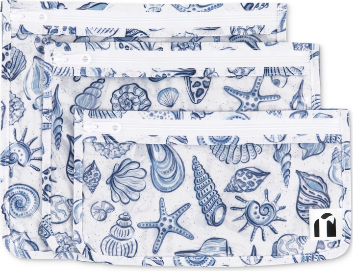 Bumkins Seashells Clear Travel Bags, 3 Pack