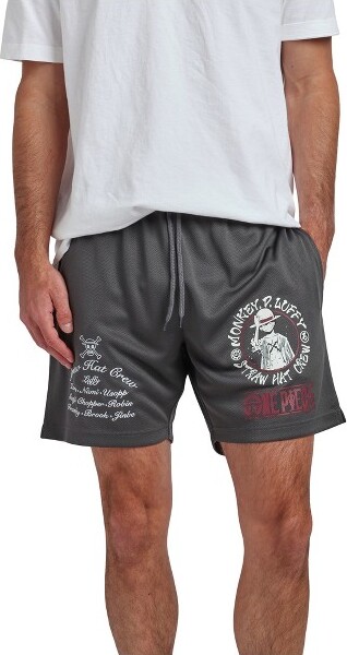 One Piece OnePieceMonkeyDLuffy’sStrawHatCrewMen’sGrayLoungeShortsXl