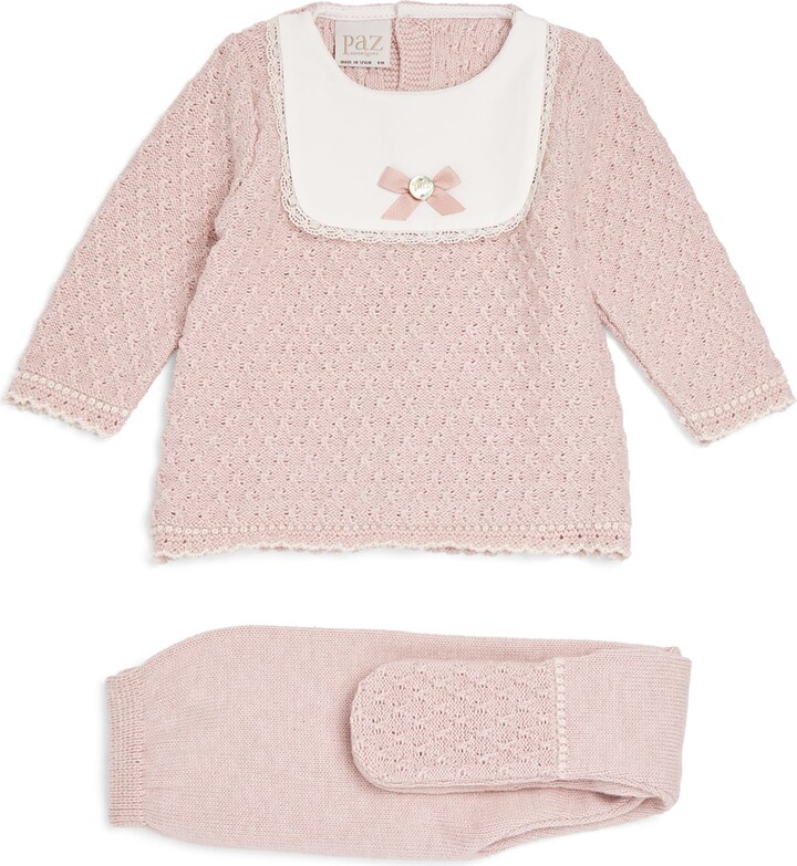 Paz Rodriguez Knitted Bow Top and Leggings Set