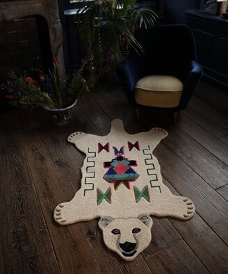 Etsy Hand Tufted Polar Berber Griley Bear Rug Skin Wall Hanging For Bedroom, Livingroom, Kitchen, Hall, & For Kids