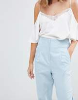 Thumbnail for your product : ASOS Petite PETITE Tailored Clean High Waist Linen Peg Pants