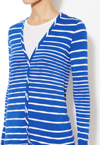Thumbnail for your product : Three Dots Jersey Stripe V-Neck Cardigan