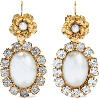 Elizabeth Cole 24-karat Gold-plated Resin And Crystal Earrings