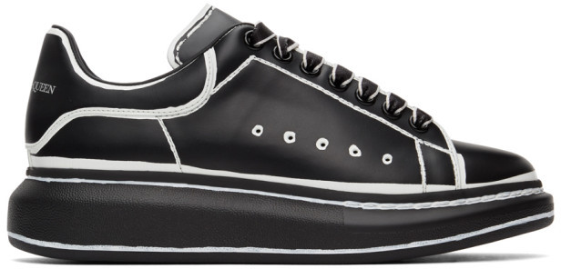 Alexander McQueen Black and White Outline Oversized Sneakers - ShopStyle