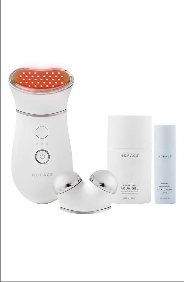 NuFace TRINITY+ Microcurrent Facial Toning Device with LED Red Light Attachment