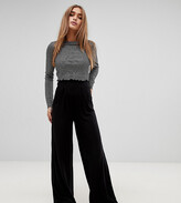 Thumbnail for your product : ASOS Petite DESIGN Petite wide leg trousers with deep waistband