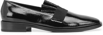 AGL Marlana pleated-tongue leather loafers