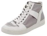 Thumbnail for your product : MICHAEL Michael Kors Leather-Trimmed High-Top Sneakers