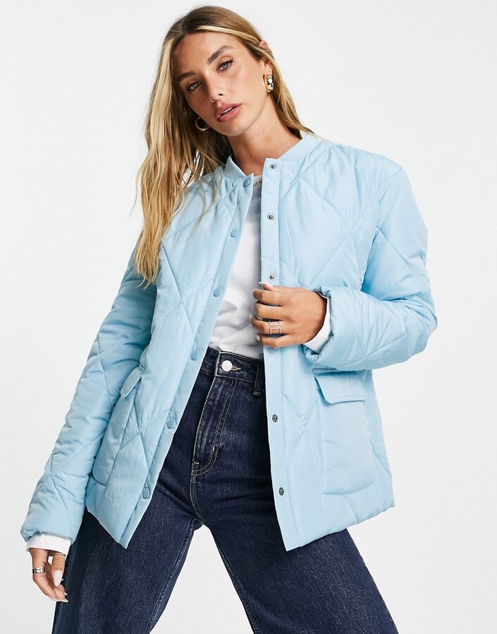 Aligne diamond quilted jacket in cornflower blue ShopStyle