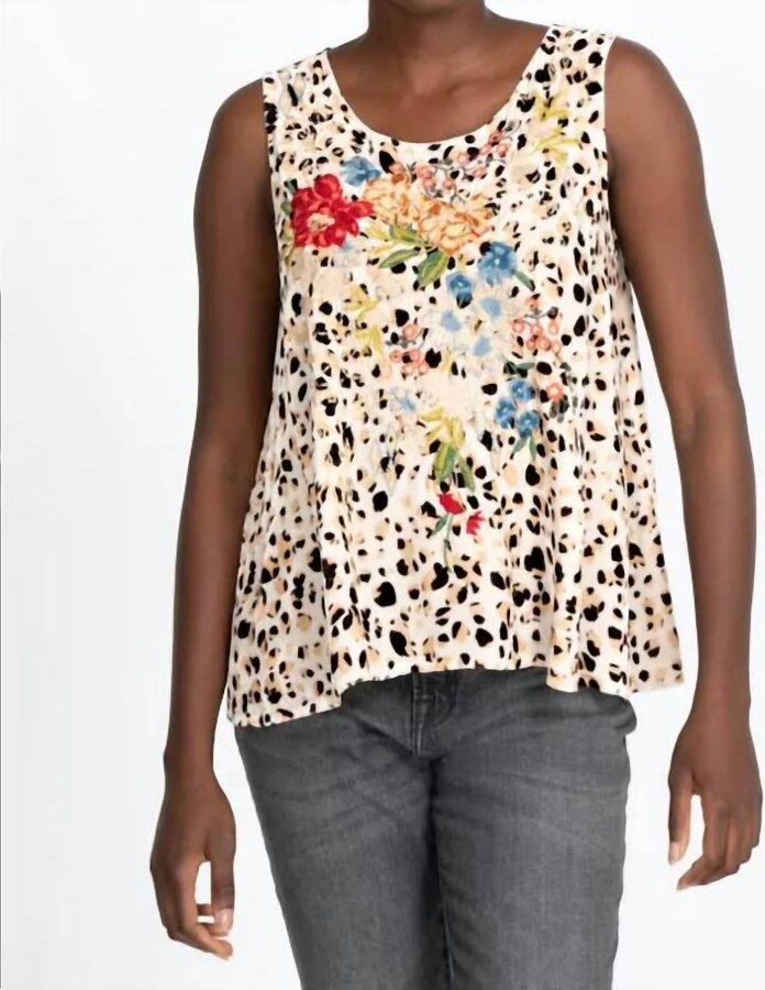 Josephine Velvet Swing Tank In Multi